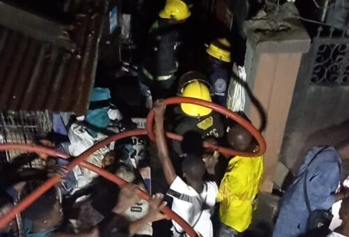 Two rescued, one injured as fire guts bungalow in Itire, Lagos